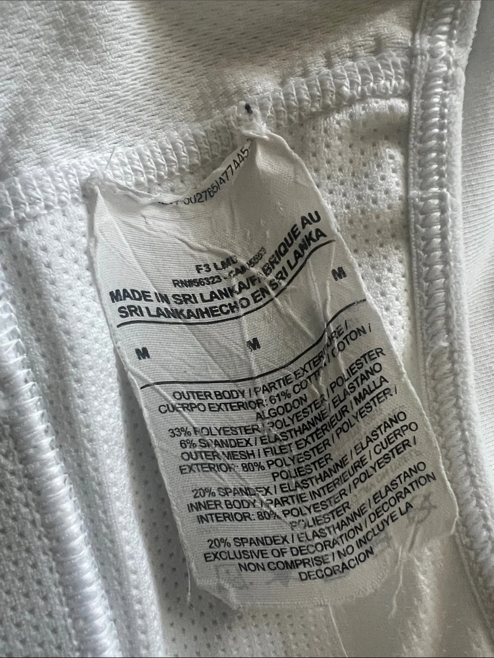 Nike Dri-FIT White Racerback Sports Bra Women’s Medium M Light Support